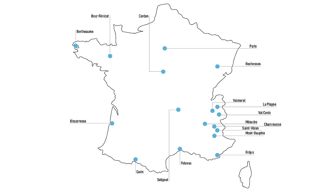 Carte d'implantation des CVJ Hiver-Printemps 2025-26