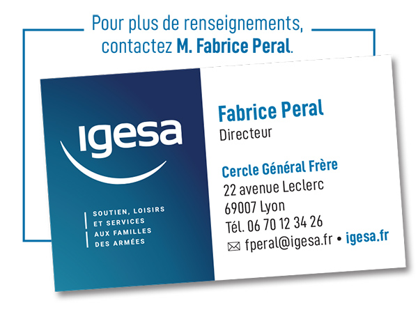 Pour plus de renseignements, contactez M. Fabrice Peral